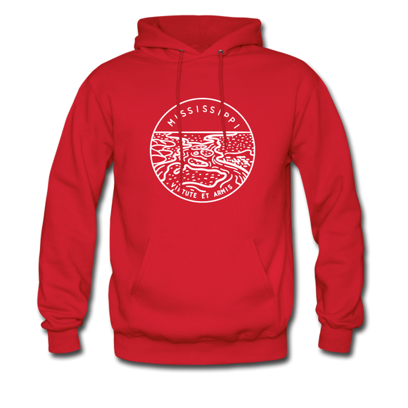Mississippi Hoodie - State Design Unisex Mississippi Hooded Sweatshirt - red
