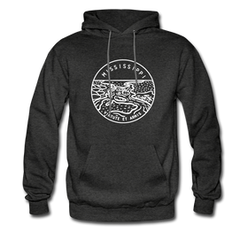 Mississippi Hoodie - State Design Unisex Mississippi Hooded Sweatshirt - charcoal gray