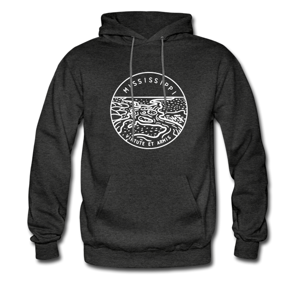 Mississippi Hoodie - State Design Unisex Mississippi Hooded Sweatshirt - charcoal gray