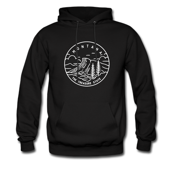 Montana Hoodie - State Design Unisex Montana Hooded Sweatshirt - black