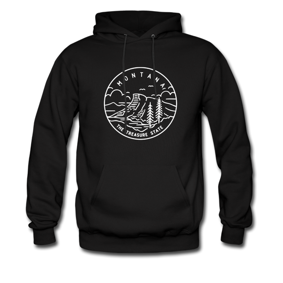 Montana Hoodie - State Design Unisex Montana Hooded Sweatshirt - black