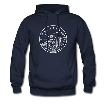 Montana Hoodie - State Design Unisex Montana Hooded Sweatshirt - navy
