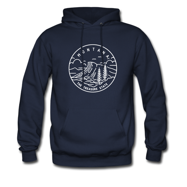 Montana Hoodie - State Design Unisex Montana Hooded Sweatshirt - navy