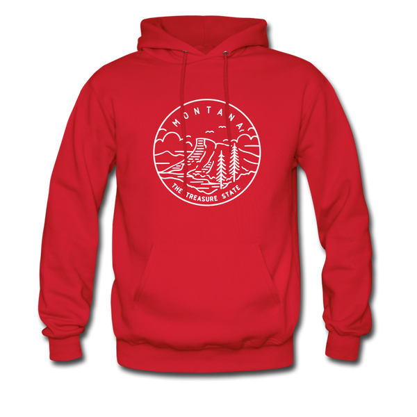 Montana Hoodie - State Design Unisex Montana Hooded Sweatshirt - red