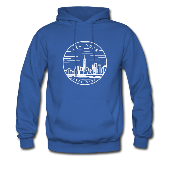 New York Hoodie - State Design Unisex New York Hooded Sweatshirt - royal blue
