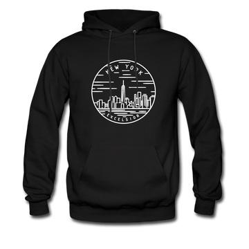 New York Hoodie - State Design Unisex New York Hooded Sweatshirt - black
