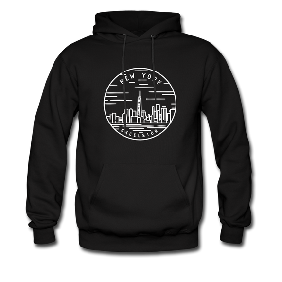 New York Hoodie - State Design Unisex New York Hooded Sweatshirt - black