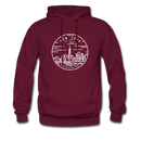 New York Hoodie - State Design Unisex New York Hooded Sweatshirt - burgundy