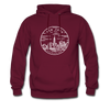 New York Hoodie - State Design Unisex New York Hooded Sweatshirt - burgundy