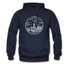 New York Hoodie - State Design Unisex New York Hooded Sweatshirt - navy