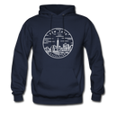 New York Hoodie - State Design Unisex New York Hooded Sweatshirt - navy