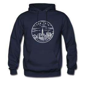 New York Hoodie - State Design Unisex New York Hooded Sweatshirt - navy