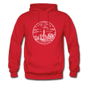 New York Hoodie - State Design Unisex New York Hooded Sweatshirt - red