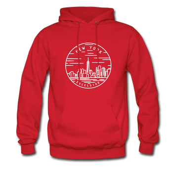 New York Hoodie - State Design Unisex New York Hooded Sweatshirt - red