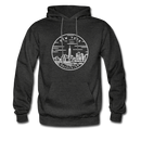 New York Hoodie - State Design Unisex New York Hooded Sweatshirt - charcoal gray