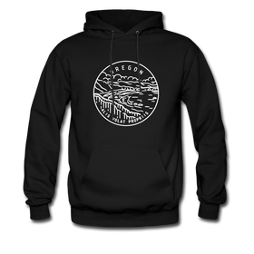 Oregon Hoodie - State Design Unisex Oregon Hooded Sweatshirt - black