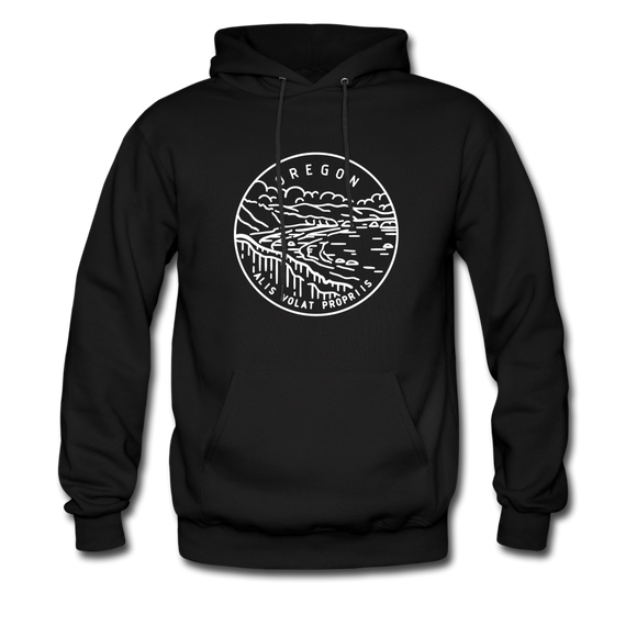 Oregon Hoodie - State Design Unisex Oregon Hooded Sweatshirt - black