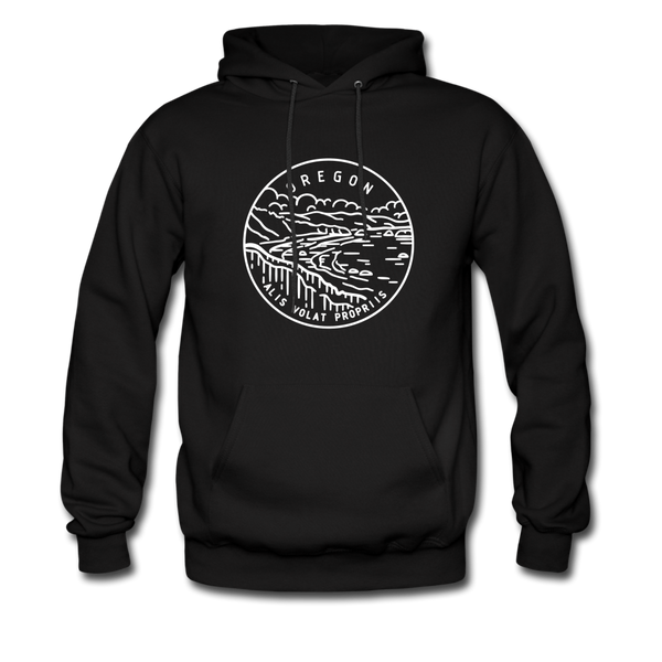 Oregon Hoodie - State Design Unisex Oregon Hooded Sweatshirt - black