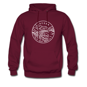 Oregon Hoodie - State Design Unisex Oregon Hooded Sweatshirt - burgundy