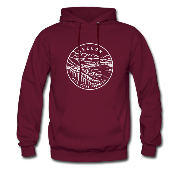 Oregon Hoodie - State Design Unisex Oregon Hooded Sweatshirt - burgundy
