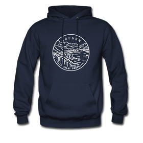 Oregon Hoodie - State Design Unisex Oregon Hooded Sweatshirt - navy