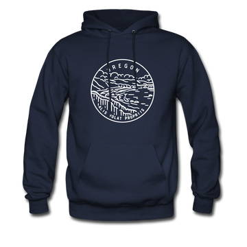 Oregon Hoodie - State Design Unisex Oregon Hooded Sweatshirt - navy