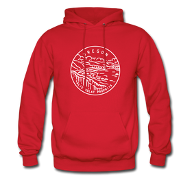 Oregon Hoodie - State Design Unisex Oregon Hooded Sweatshirt - red