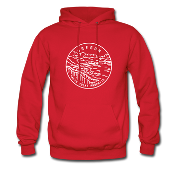 Oregon Hoodie - State Design Unisex Oregon Hooded Sweatshirt - red