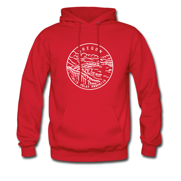 Oregon Hoodie - State Design Unisex Oregon Hooded Sweatshirt - red