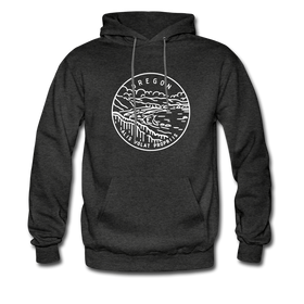 Oregon Hoodie - State Design Unisex Oregon Hooded Sweatshirt - charcoal gray