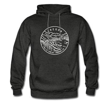 Oregon Hoodie - State Design Unisex Oregon Hooded Sweatshirt - charcoal gray