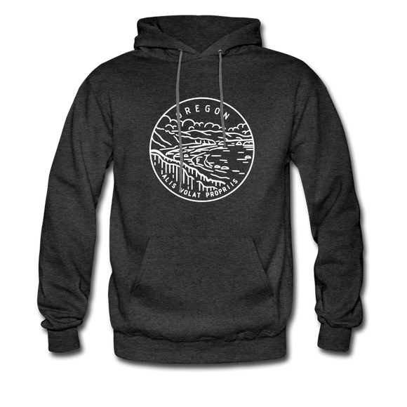 Oregon Hoodie - State Design Unisex Oregon Hooded Sweatshirt - charcoal gray