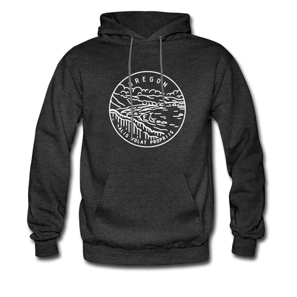 Oregon Hoodie - State Design Unisex Oregon Hooded Sweatshirt - charcoal gray