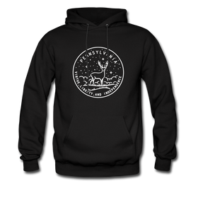 Pennsylvania Hoodie - State Design Unisex Pennsylvania Hooded Sweatshirt - black