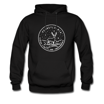 Pennsylvania Hoodie - State Design Unisex Pennsylvania Hooded Sweatshirt - black
