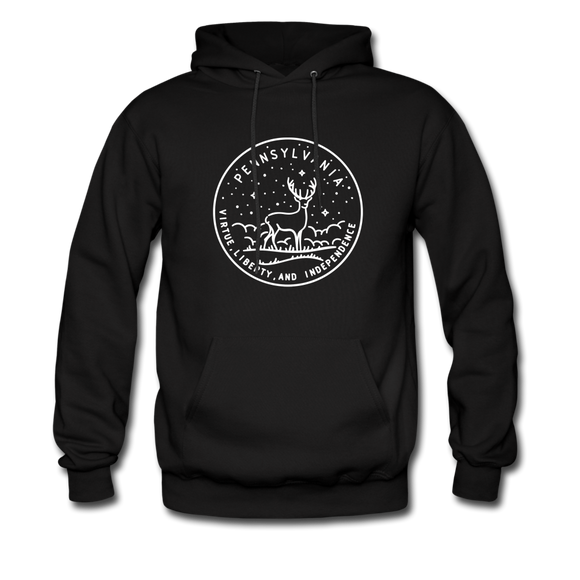 Pennsylvania Hoodie - State Design Unisex Pennsylvania Hooded Sweatshirt - black