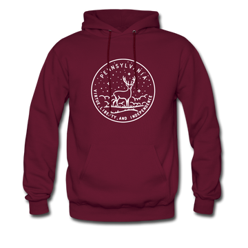 Pennsylvania Hoodie - State Design Unisex Pennsylvania Hooded Sweatshirt - burgundy