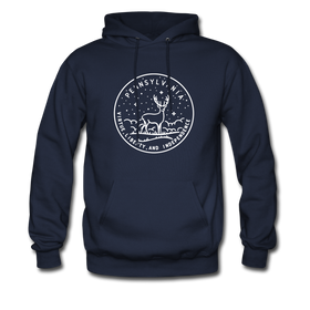 Pennsylvania Hoodie - State Design Unisex Pennsylvania Hooded Sweatshirt - navy