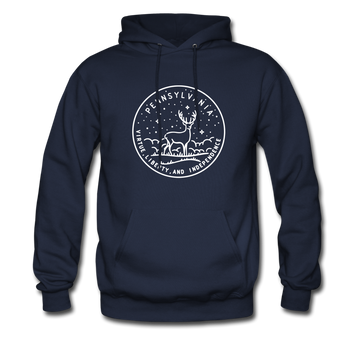 Pennsylvania Hoodie - State Design Unisex Pennsylvania Hooded Sweatshirt - navy