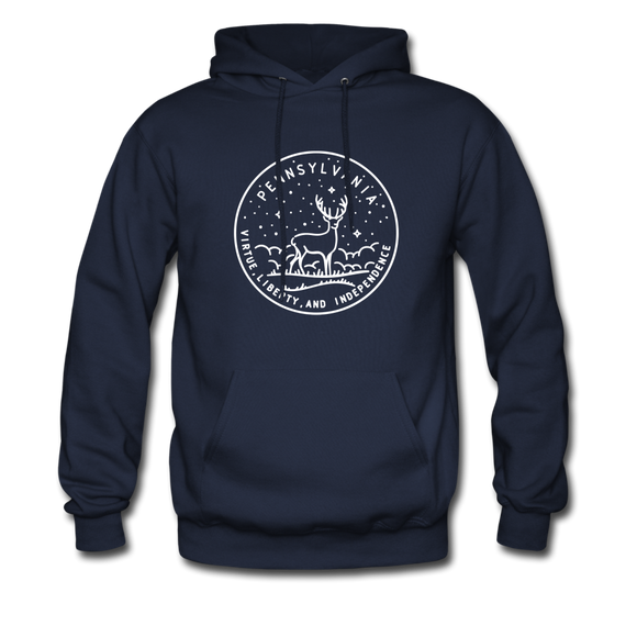 Pennsylvania Hoodie - State Design Unisex Pennsylvania Hooded Sweatshirt - navy