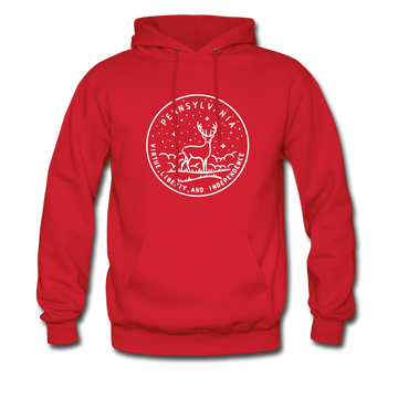 Pennsylvania Hoodie - State Design Unisex Pennsylvania Hooded Sweatshirt - red