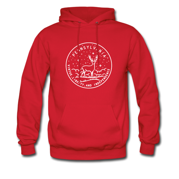 Pennsylvania Hoodie - State Design Unisex Pennsylvania Hooded Sweatshirt - red