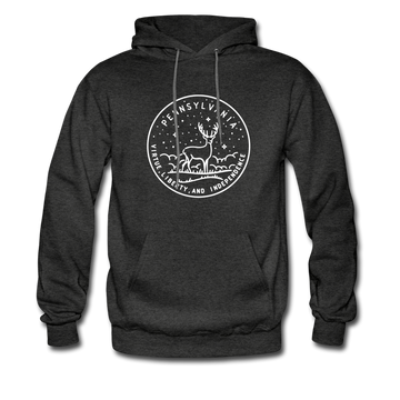 Pennsylvania Hoodie - State Design Unisex Pennsylvania Hooded Sweatshirt - charcoal gray
