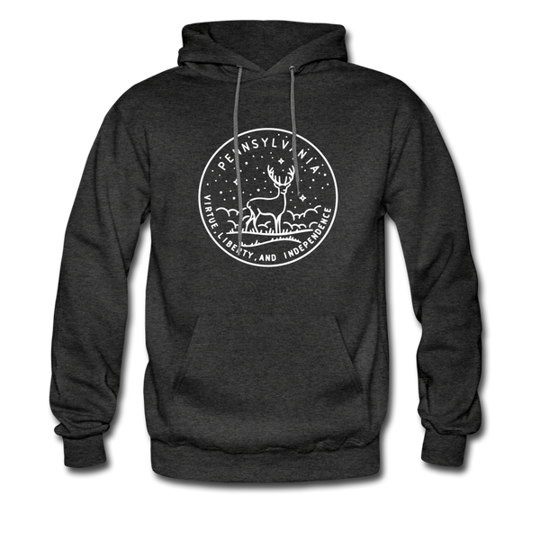 Pennsylvania Hoodie - State Design Unisex Pennsylvania Hooded Sweatshirt - charcoal gray
