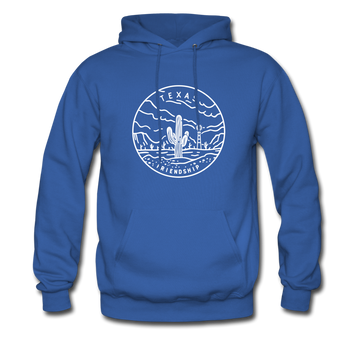 Texas Hoodie - State Design Unisex Texas Hooded Sweatshirt - royal blue