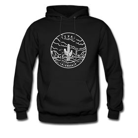 Texas Hoodie - State Design Unisex Texas Hooded Sweatshirt - black