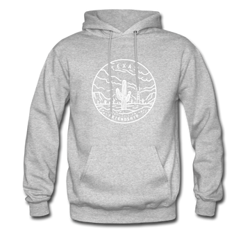 Texas Hoodie - State Design Unisex Texas Hooded Sweatshirt - heather gray