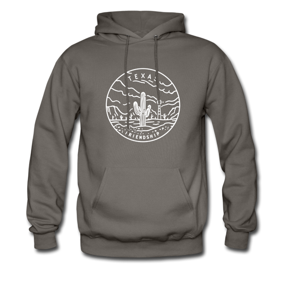 Texas Hoodie - State Design Unisex Texas Hooded Sweatshirt - asphalt gray