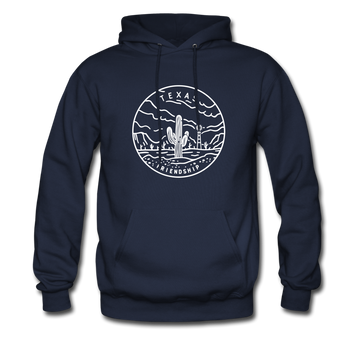 Texas Hoodie - State Design Unisex Texas Hooded Sweatshirt - navy