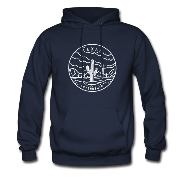 Texas Hoodie - State Design Unisex Texas Hooded Sweatshirt - navy